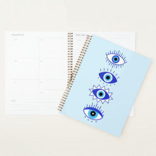 Blue Evil Eyes Energy Meditation Hamsa Mystical  Planer