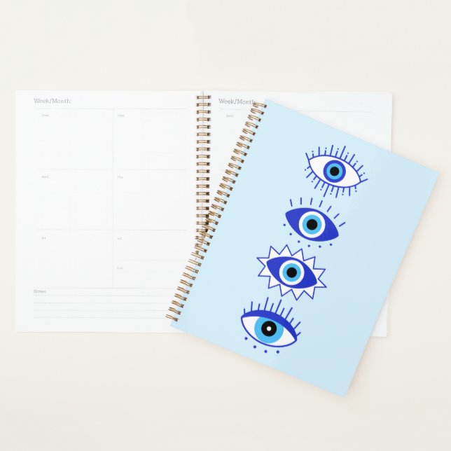 Blue Evil Eyes Energy Meditation Hamsa Mystical  Planer (Anzeige)