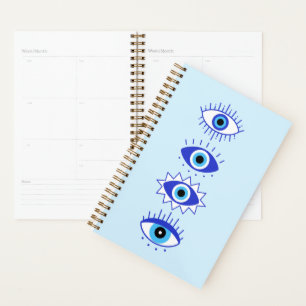 Blue Evil Eyes Energy Meditation Hamsa Mystical  Planer