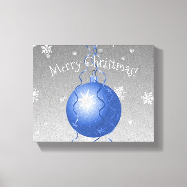 Blue Extravagant Christmas Ornament Canvas Print Leinwanddruck (Vorderseite)