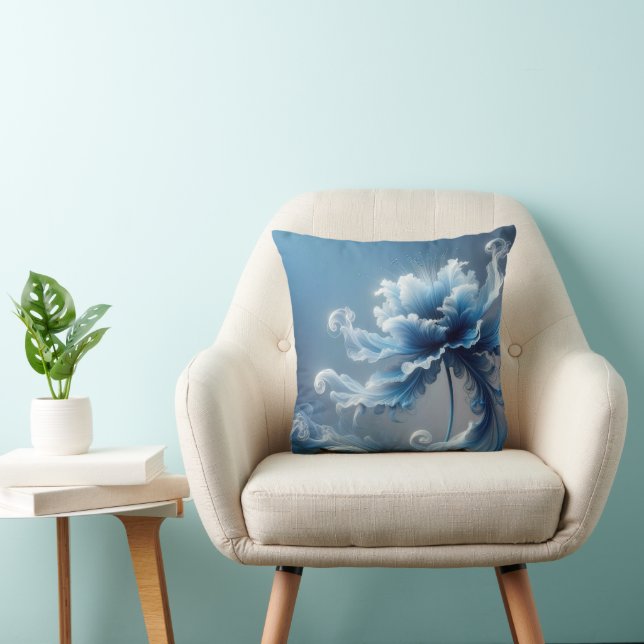 Blue Extravagant Fantasy Blume Kissen (Stuhl )