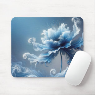 Blue Extravagant Fantasy Blume Mousepad