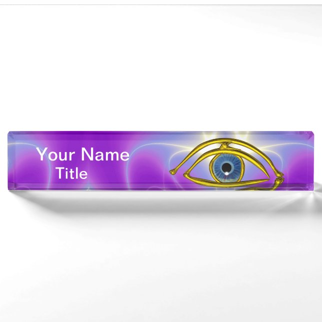 BLUE EYE Doctor, Ophthalmic, Oculist Symbol, Purpl Namensplakette (Vorderseite)