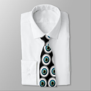 Blue Eye Eyeballs Cool Custom NeckTies Cravate noi