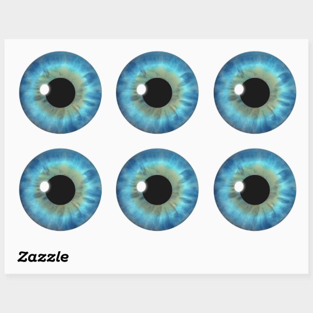 Blue Eye Iris Coole Eyeball Custom Round Stickers (Blatt)