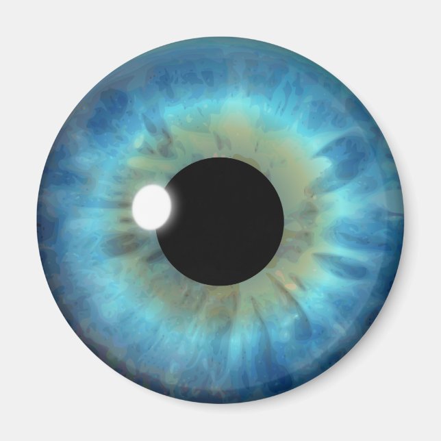 Blue Eye Iris Eyeball Cool Custom Round Magnet (Devant)