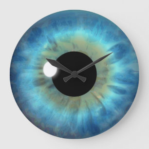 Blue Eye Iris Eyeball Large Custom Round Clock Große Wanduhr