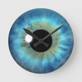 Blue Eye Iris Eyeball Medium Custom Round Clock Runde Wanduhr