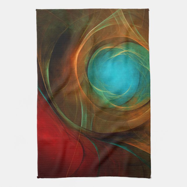 Blue Eye Moderne Abstrakte Kunst Cooles Muster #16 Geschirrtuch (Vertikal)
