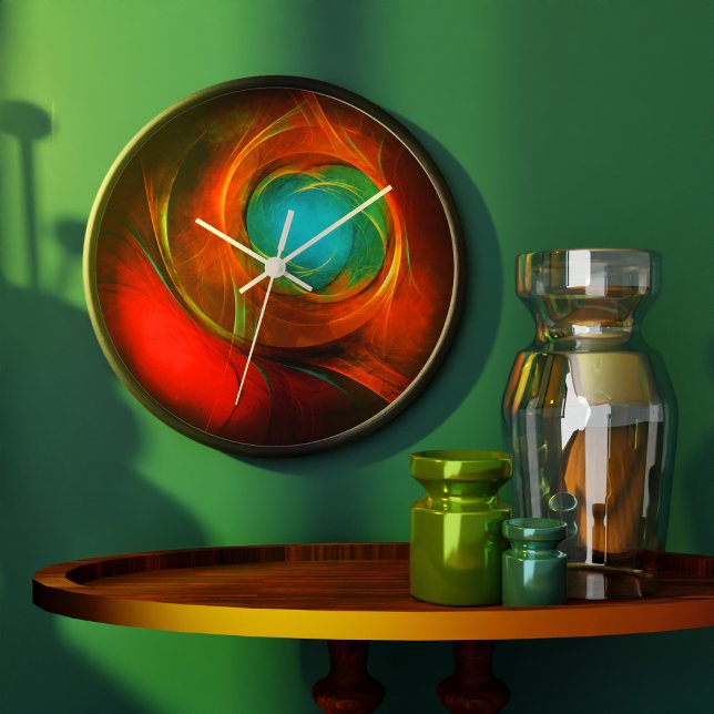 Blue Eye Moderne Abstrakte Kunst Cooles Muster #16 Große Wanduhr (Blue Eye Modern Abstract Fine Art Cool Pattern #16 Clock)