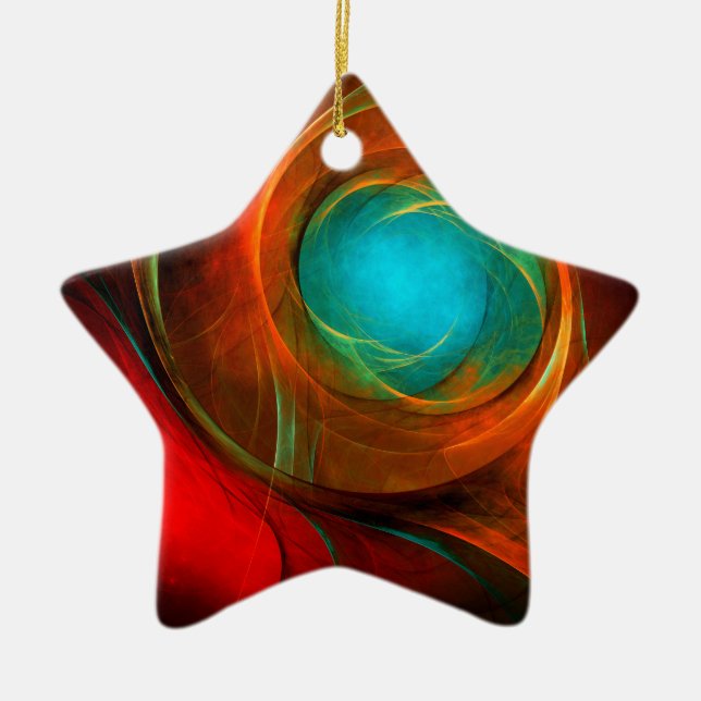 Blue Eye Moderne Abstrakte Kunst Cooles Muster #16 Keramik Ornament (Vorne)
