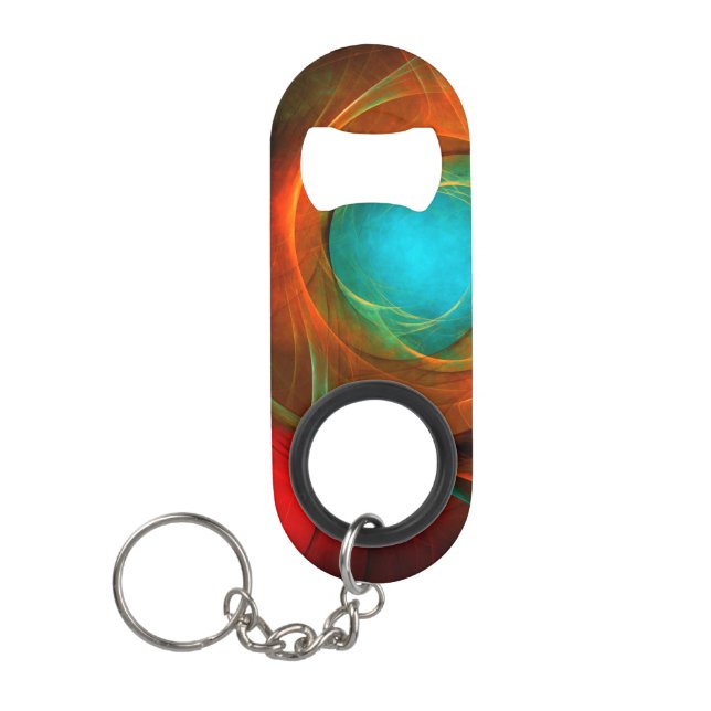 Blue Eye Moderne Abstrakte Kunst Cooles Muster #16 Mini Flaschenöffner (Vorderseite)
