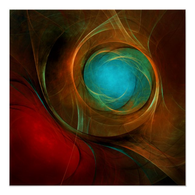 Blue Eye Moderne Abstrakte Kunst Cooles Muster #16 Poster (Vorderseite)