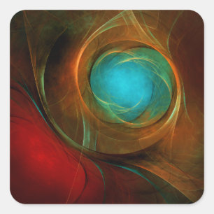 Blue Eye Moderne Abstrakte Kunst Cooles Muster #16 Quadratischer Aufkleber
