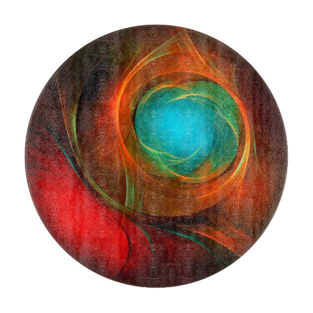 Blue Eye Moderne Abstrakte Kunst Cooles Muster #16 Schneidebrett (Vorderseite)