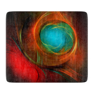 Blue Eye Moderne Abstrakte Kunst Cooles Muster #16 Schneidebrett