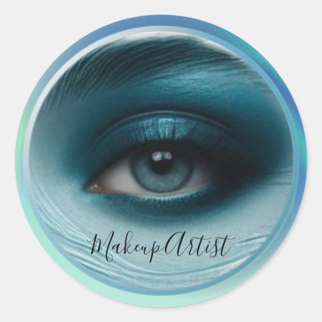 Blue Eye Shadow Bold Aästhesie Runder Aufkleber (Vorderseite)