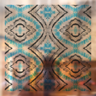 Blue Eye Shibori Gefärbte Krawatte Rustikales Must Fensteraufkleber