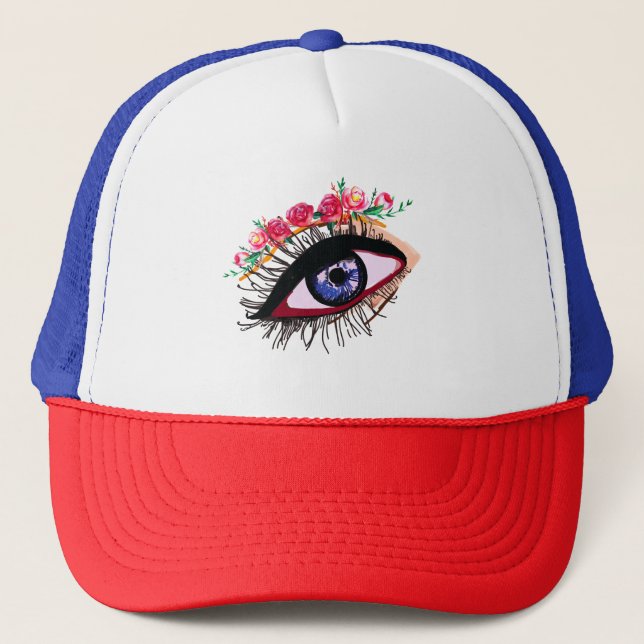 Blue Eye Trucker Hat Truckerkappe (Vorderseite)