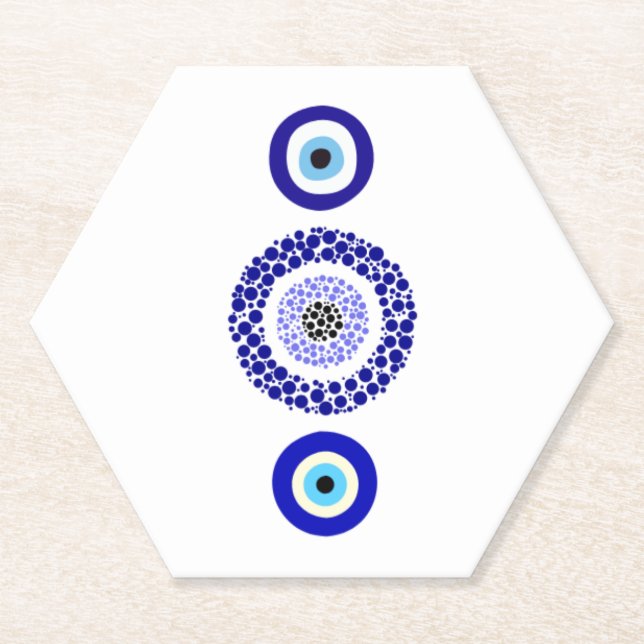 Blue Eye Untersetzer - Custom Hexagonal Design (Vorderseite)