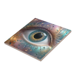 Blue Eyeball Fraktal Art Fliese
