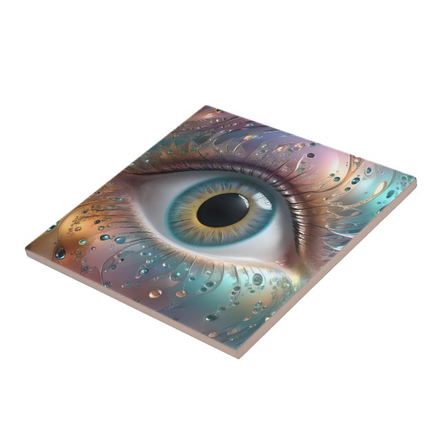 Blue Eyeball Fraktal Art Fliese (Seite)