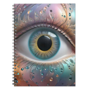 Blue Eyeball Fraktal Art Notizblock