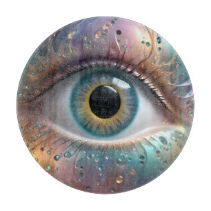 Blue Eyeball Fraktal Art Schneidebrett