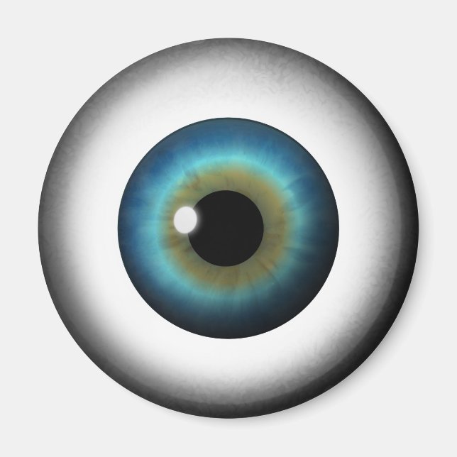 Blue Eyeball Iris Eye Cool Custom Round Magnets (Devant)