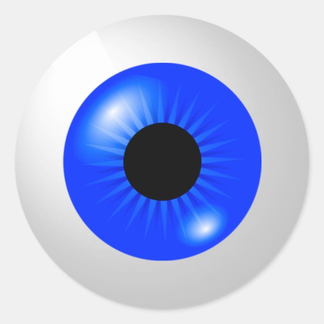 Blue Eyeball Runder Aufkleber (Vorderseite)