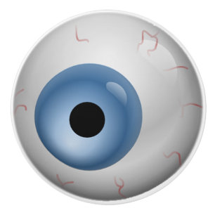 Blue Eyeball Zombie Drawer Knob Keramikknauf