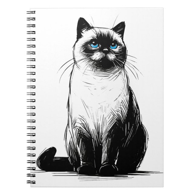 Blue-Eyed Gaze - Siamese Cat  Notizblock (Vorderseite)
