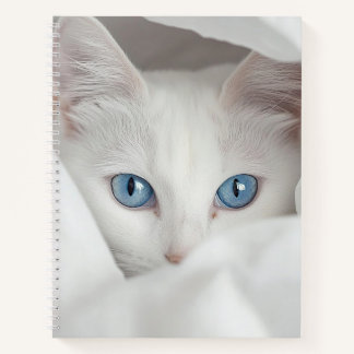 Blue-Eyed White Cat Notebook Notizbuch