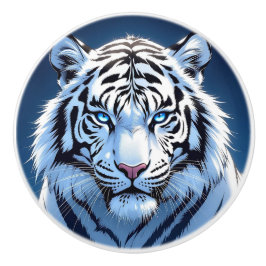 Blue eyed White Tiger  Keramikknauf
