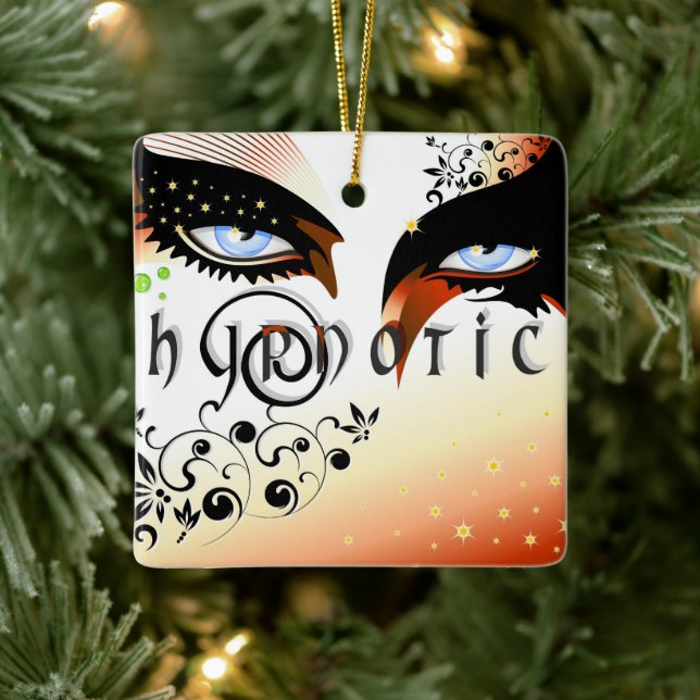 Blue Eyes Fashion Make Up Keramikornament (Baum)