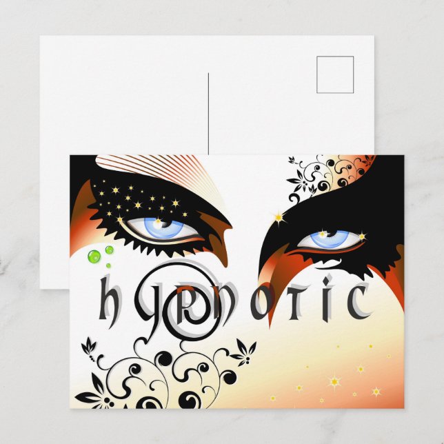 Blue Eyes Fashion Make Up Postkarte (Vorne/Hinten)