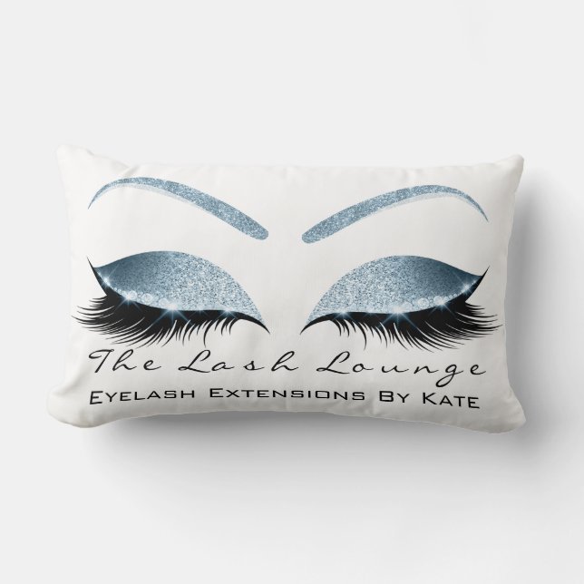Blue Eyes Glitzer Makeup Lashes Beauty Studio Lendenkissen (Vorderseite)