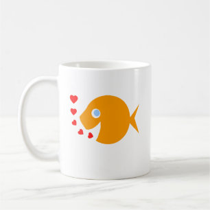 Blue Eyes Goldfish Valentinstag Niedlich Kaffeetasse