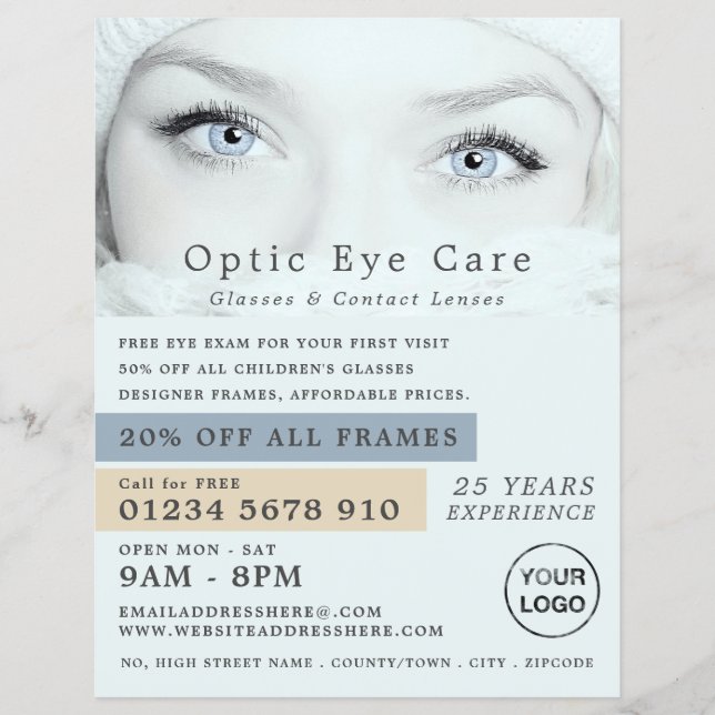Blue Eyes, Optician, Technical Practitioner Flyer (Vorne)