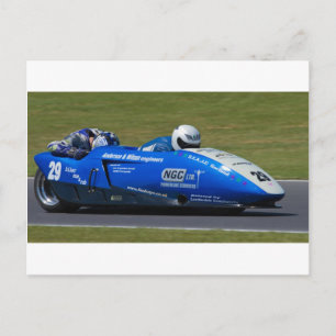Blue F2 Sidecar Postkarte