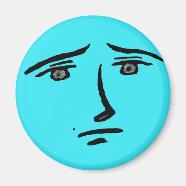 Blue Face Anime Magnet (Vorne)