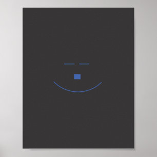 Blue Face Smile Poster