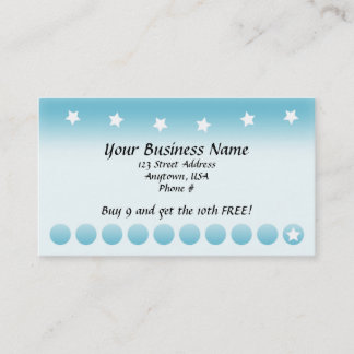 Blue Fade with Stars Customer Loyalty Cards Treuekarte