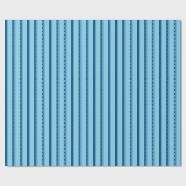 blue faded stripes with dots geschenkpapier (Saum)