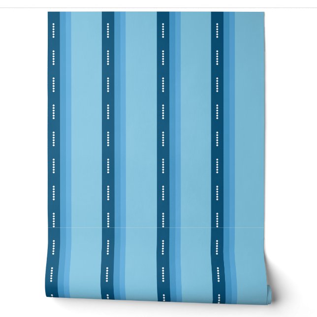 blue faded stripes with dots tapete (Abrollen)