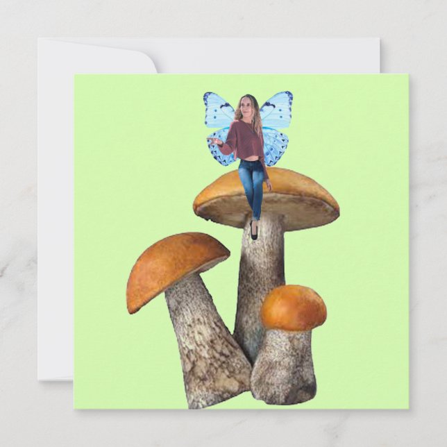 Blue Faion auf Pilzen Note Card Mitteilungskarte (Vorderseite)