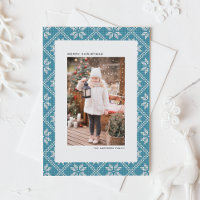Blue Fair Isle Strick Pattern Foto Weihnachten