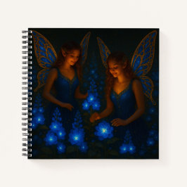 Blue Fairy Calm Peaceful Fantasy Floral Notizbuch