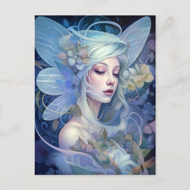Blue Fairy Fantasy Art Postkarte (Vorderseite)