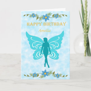Blue Fairy Happy Birthday Karte